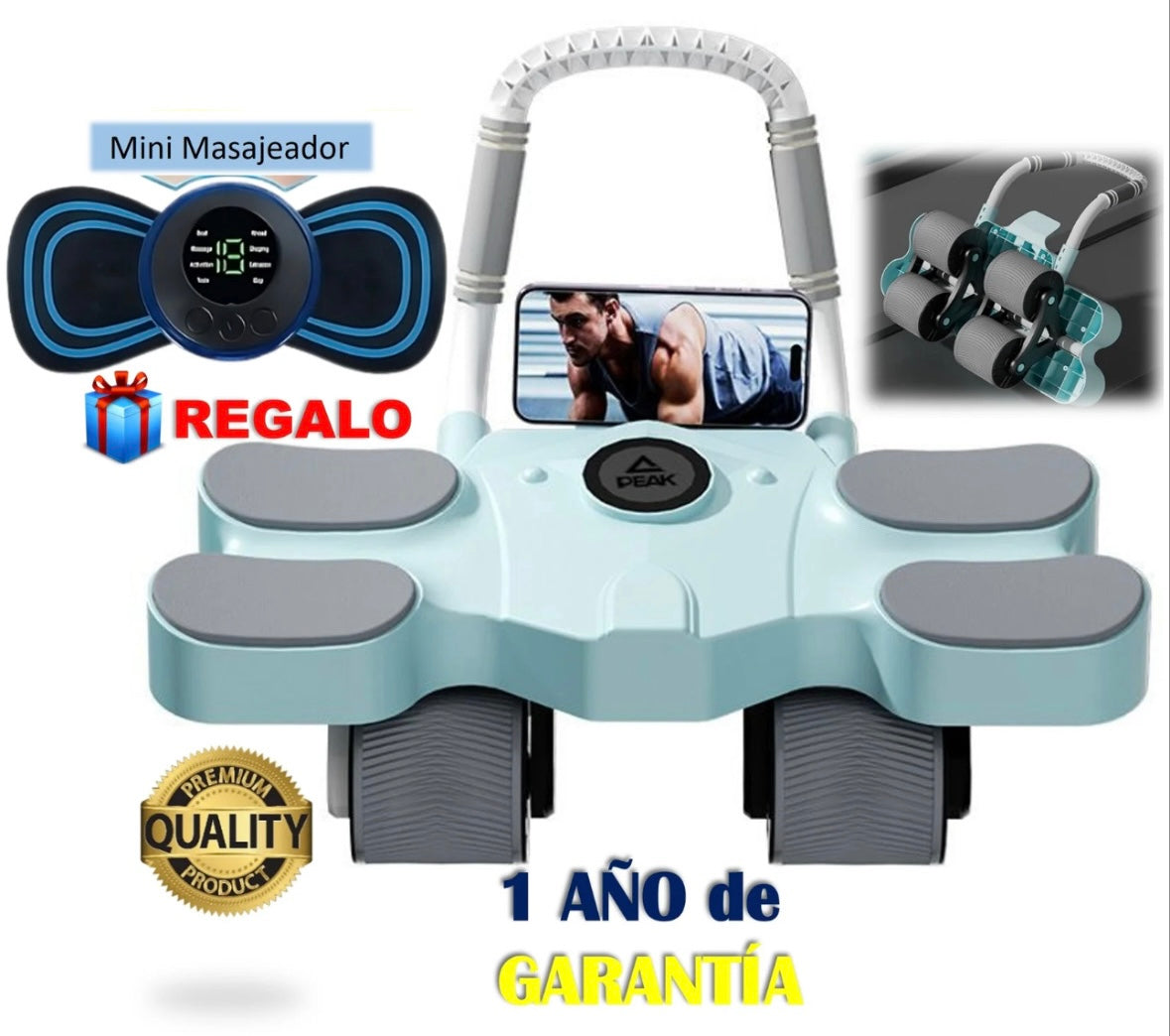 2X1 Rodillo De ejercicio Abdominal y Masajeador De Regalo + Envío Gratis 🎁