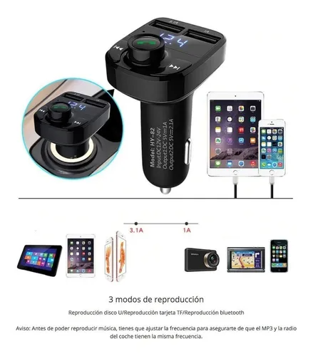 Reproductor Bluetooth Inalámbrico para Automóvil + Envío Gratis