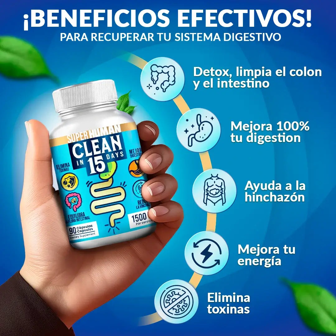 Clean15™ Limpieza Completa Estomacal en 15 días + Envío Gratis